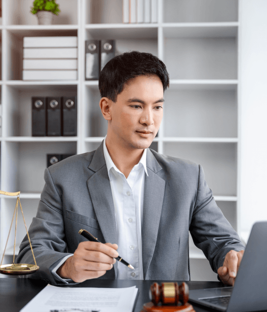 Lawyer using Virginia’s trusted certified translation service, ensuring high quality translations for business and legal use.